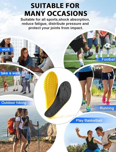 4D Cloud Goles Insooles للرجال والنساء ، إدراج أحذية رياضية امتصاص الصدمات الناعمة ، نعل قوس دعم الرغوة (Black ، XL Men 11 ~ 12 /Women 12.5) in Kuwait