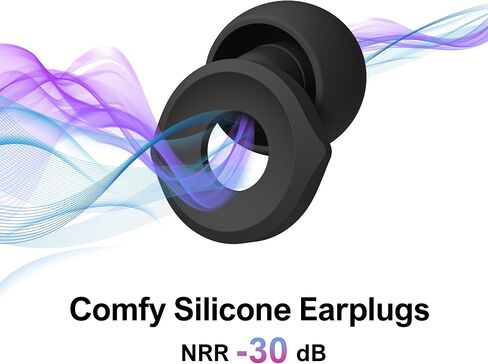 Ear Plugs for Sleeping Noise Cancelling, Reusable Ear Plugs for Noise Reduction, Soft Hearing Protection Earplugs with 6 Silicone Eartips (NRR 30dB) and 4 Memory Foam Ones (NRR 35dB), Black in Saudi Arabia