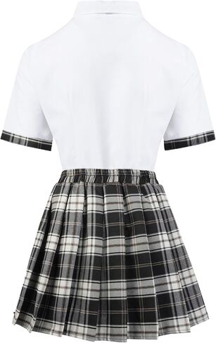 Women School Girl Outfits Set Student Roleplay Costumes Top With Mini Pleated Skirt in Saudi Arabia