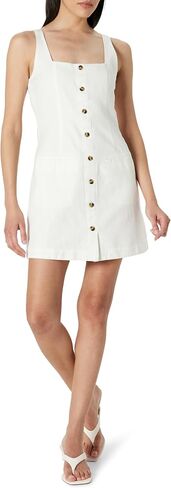 The Drop Women's Plus Size Amira Button Down Linen Mini Dress in Saudi Arabia