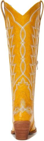 Cowgirl Boots Women – Knee High Western Cowboy Boots, Classic Embroidered, Pointed Toe, 3" Chunky Heel, Comfortable Slip On with Zipper in Saudi Arabia