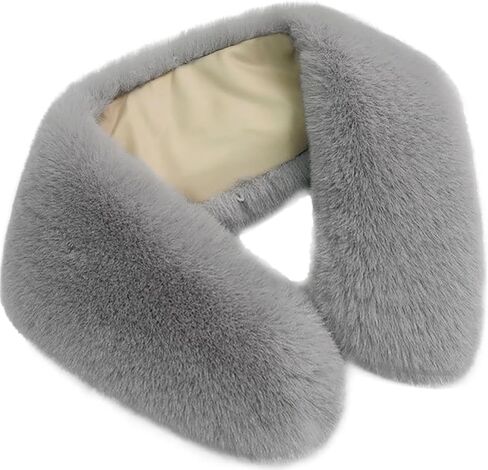 WENLOOY Faux Fur Soft Warmer Collar Rabbit Fur Collar Shawl Wrap Stole Fake Collar Coat Accessory in Saudi Arabia