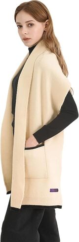 Premium Wool Shawl Wrap Winter Warm Scarf with Pockets Luxurious Knit Cardigan Wedding Shawl for Evening Dress in Saudi Arabia
