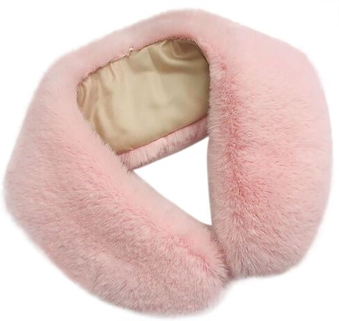 WENLOOY Faux Fur Soft Warmer Collar Rabbit Fur Collar Shawl Wrap Stole Fake Collar Coat Accessory in Saudi Arabia
