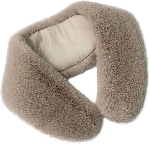 WENLOOY Faux Fur Soft Warmer Collar Rabbit Fur Collar Shawl Wrap Stole Fake Collar Coat Accessory in Saudi Arabia