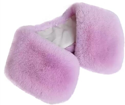 WENLOOY Faux Fur Soft Warmer Collar Rabbit Fur Collar Shawl Wrap Stole Fake Collar Coat Accessory in Saudi Arabia