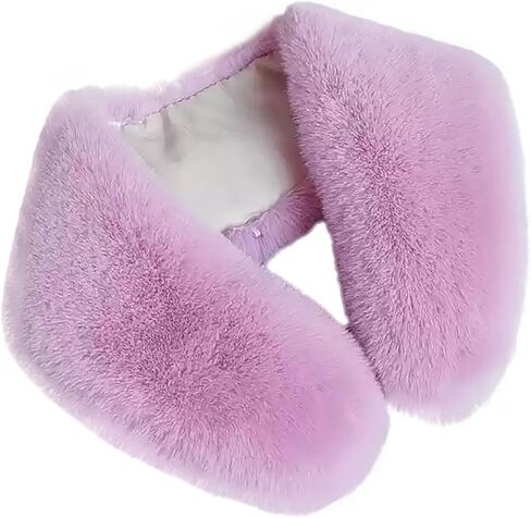 WENLOOY Faux Fur Soft Warmer Collar Rabbit Fur Collar Shawl Wrap Stole Fake Collar Coat Accessory in Saudi Arabia