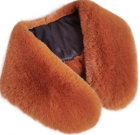 WENLOOY Faux Fur Soft Warmer Collar Rabbit Fur Collar Shawl Wrap Stole Fake Collar Coat Accessory in Saudi Arabia
