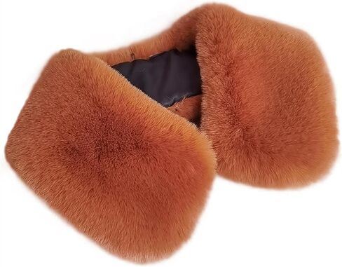 WENLOOY Faux Fur Soft Warmer Collar Rabbit Fur Collar Shawl Wrap Stole Fake Collar Coat Accessory in Saudi Arabia