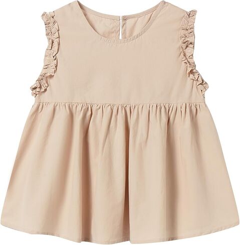 LittleSpring Girls Sleeveless Tunic Blouse Ruffle Summer Shirts Swing Tank Tops in Saudi Arabia
