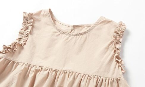 LittleSpring Girls Sleeveless Tunic Blouse Ruffle Summer Shirts Swing Tank Tops in Saudi Arabia