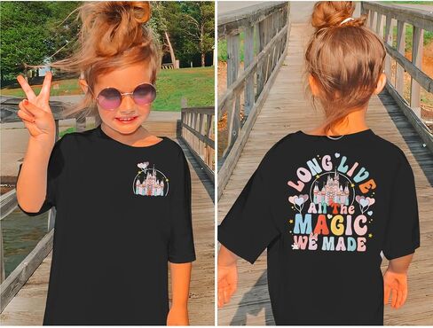 Kid Girls Magic Kingdom Shirt Long Live All The Magic We Made T-Shirt Holiday Castle Tees Summer Vacation Outfit Tops in Saudi Arabia