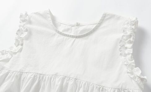 LittleSpring Girls Sleeveless Tunic Blouse Ruffle Summer Shirts Swing Tank Tops in Saudi Arabia