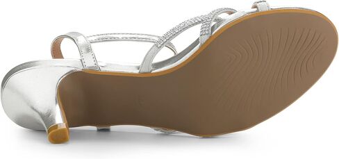 Allegra K Women's Ankle Strap Rhinestone Kitten Heel Sandals in Saudi Arabia