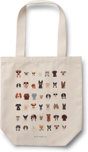 شركة Rifle Paper Co. Book Club Canvas حقيبة للشاطئ ، والصالة الرياضية ، والسفر ، وحقيبة الكتف للنساء ، وحقيبة قابلة لإعادة الاستخدام ، والضروريات الصيفية in Kuwait