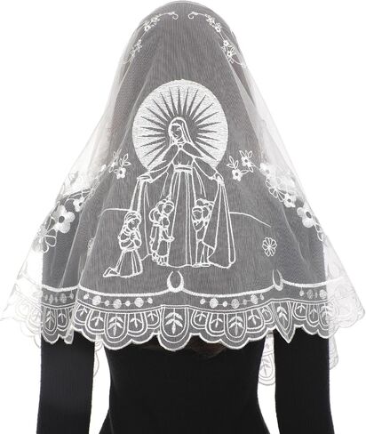 Bozidol Mantilla Veils for Church Catholic, Spanish D Shape Virgin Mary Lace Chapel Veil, Latin Mass Head Coverings for Women in Saudi Arabia
