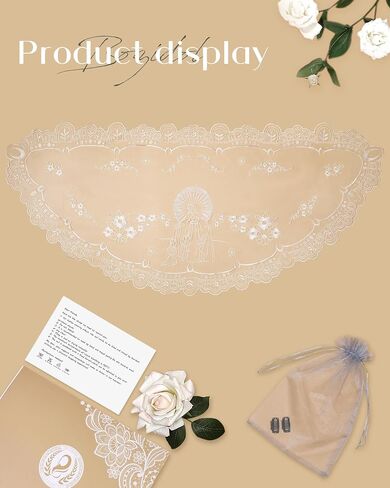 Bozidol Mantilla Veils for Church Catholic, Spanish D Shape Virgin Mary Lace Chapel Veil, Latin Mass Head Coverings for Women in Saudi Arabia
