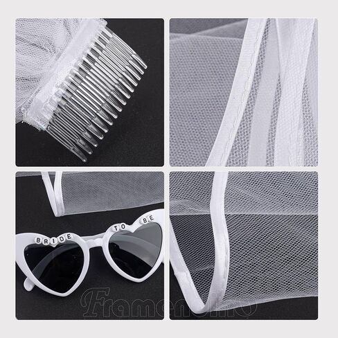 Framendino, Bridal Veil with Bride to Be Sunglasses Shower Party Decorations for Wedding in Saudi Arabia