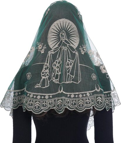 Bozidol Mantilla Veils for Church Catholic, Spanish D Shape Virgin Mary Lace Chapel Veil, Latin Mass Head Coverings for Women in Saudi Arabia