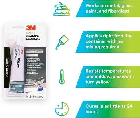 3M Marine Grade Silicone Sealant, PN08017, White, 3 oz Tube in Saudi Arabia