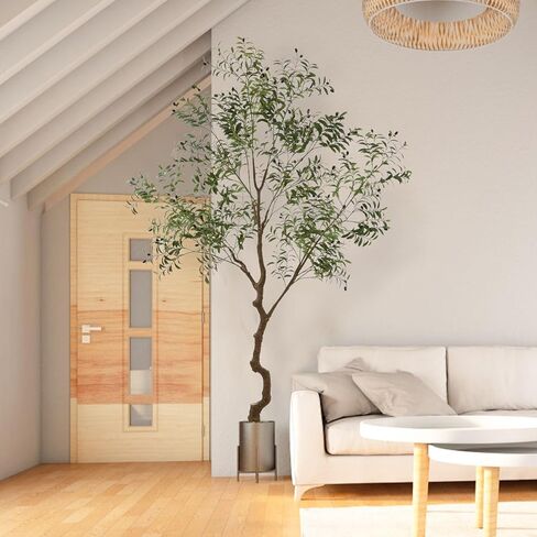 شجرة الزيتون الاصطناعية طويلة المزيفة بوعاء الحرير الطبيعية مع زارع كبيرة فواك الزيتون فروع الفواكه شجرة الاصطناعية لمكتب غرفة المعيشة الحديثة ديكور الهدية الداخلية 7ft (84 '') in Kuwait