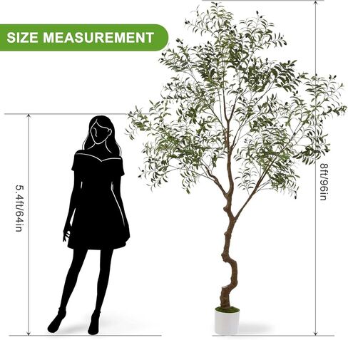 شجرة الزيتون الاصطناعية طويلة المزيفة بوعاء الحرير الطبيعية مع زارع كبيرة فواك الزيتون فروع الفواكه شجرة الاصطناعية لمكتب غرفة المعيشة الحديثة ديكور الهدية الداخلية 7ft (84 '') in Kuwait
