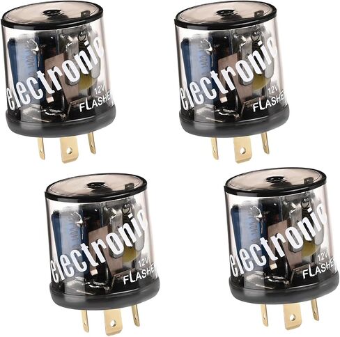 2PCS LED Flasher Relay, 2 Pin 12V Heavy Duty LED Turn Signal Relay for Fixing Hyper Flashing, 2 Prong Round Electronic Flasher Blinker Relay Replacement for Car Truck SUV in Saudi Arabia