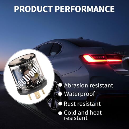 2PCS LED Flasher Relay, 2 Pin 12V Heavy Duty LED Turn Signal Relay for Fixing Hyper Flashing, 2 Prong Round Electronic Flasher Blinker Relay Replacement for Car Truck SUV in Saudi Arabia