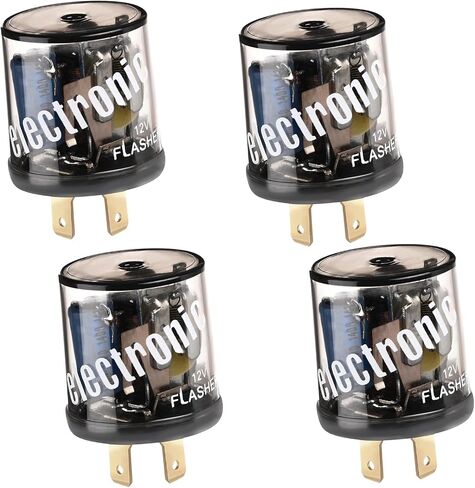 2PCS LED Flasher Relay, 2 Pin 12V Heavy Duty LED Turn Signal Relay for Fixing Hyper Flashing, 2 Prong Round Electronic Flasher Blinker Relay Replacement for Car Truck SUV in Saudi Arabia
