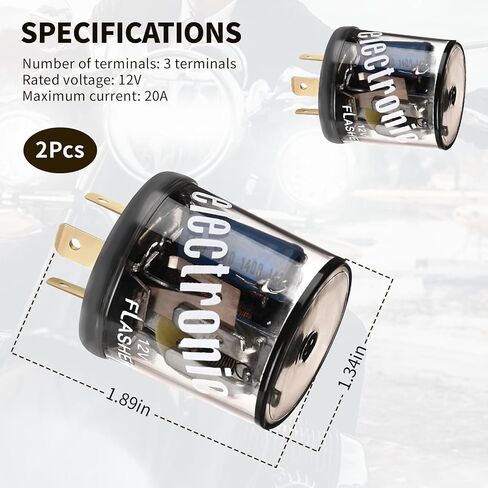 2PCS LED Flasher Relay, 2 Pin 12V Heavy Duty LED Turn Signal Relay for Fixing Hyper Flashing, 2 Prong Round Electronic Flasher Blinker Relay Replacement for Car Truck SUV in Saudi Arabia