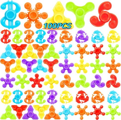 SCIONE 50 Pcs Fidget Spinners Bulk, Mini Fidget Spinner Toys for Kids Teens Adults Birthday Party Favors, Return Gifts, Halloween Goodie Bag Stuffers, Party Games, Classroom Rewards Carnival Prizes in Saudi Arabia