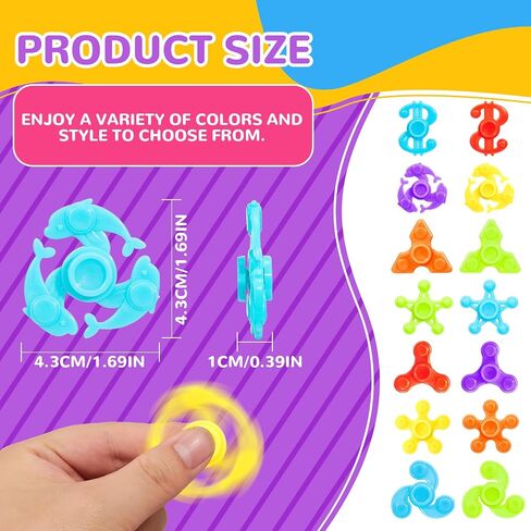 SCIONE 50 Pcs Fidget Spinners Bulk, Mini Fidget Spinner Toys for Kids Teens Adults Birthday Party Favors, Return Gifts, Halloween Goodie Bag Stuffers, Party Games, Classroom Rewards Carnival Prizes in Saudi Arabia