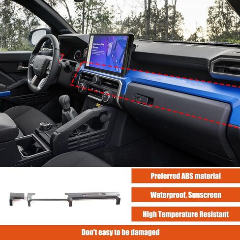 Car Center Console Dashboard Trim Strips Compatible with Toyota Tacoma 2024 2025 ABS Center Control Dashboard Cover Interior Decoration Accessorie (Carbon Fiber Grain) in Saudi Arabia