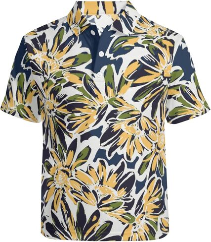 Men's Funny Golf Shirts Hawaiian Polo Shirts Short Sleeve Performance Moisture Wicking Dry Fit Beach Summer Golf Polo Shirts in Saudi Arabia
