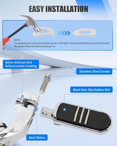 1.25 "أوتاد الطريق السريع ، ووجبات قدم دراجة نارية قابلة للتعديل مع 90 درجة قابلة للطي و 270 درجة الميل و 360 درجة الدوران ، ومضاد للانزلاق من الفولاذ المقاوم للصدأ على قدم المسافرة على الطرق الوعرة ، والقيادة 1-1/4" محرك المحرك in Kuwait