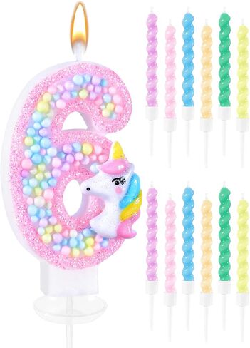 Swooflia Birthday Number 5 Candles for Cake, 5 Year Old Girls Kids Bulk Candle Cute Pink Party Decorations in Saudi Arabia