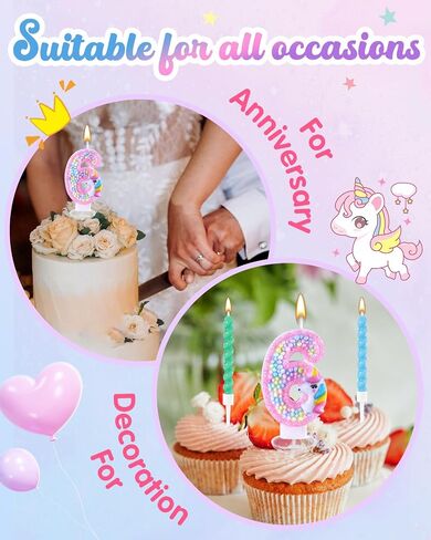 Swooflia Birthday Number 5 Candles for Cake, 5 Year Old Girls Kids Bulk Candle Cute Pink Party Decorations in Saudi Arabia