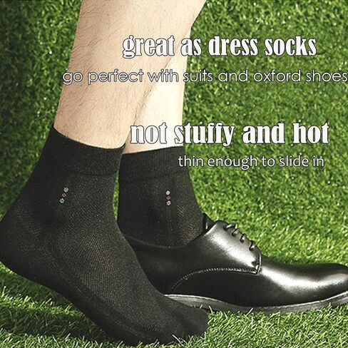6 Pack Men Dress Socks, Cotton Mesh Ventilating Ankle Length,Thin Breathable Summer Business Footwear for Men in Kuwait