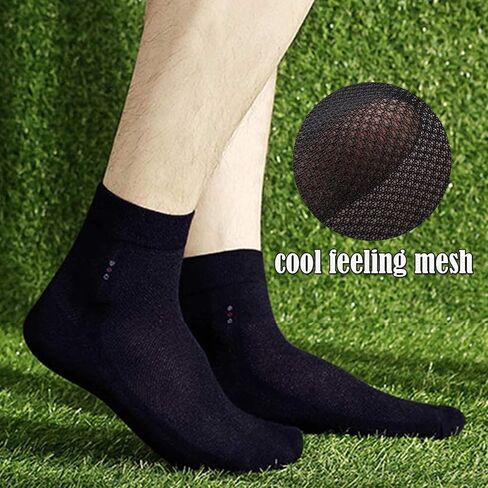 6 Pack Men Dress Socks, Cotton Mesh Ventilating Ankle Length,Thin Breathable Summer Business Footwear for Men in Kuwait