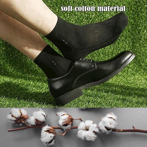 6 Pack Men Dress Socks, Cotton Mesh Ventilating Ankle Length,Thin Breathable Summer Business Footwear for Men in Kuwait
