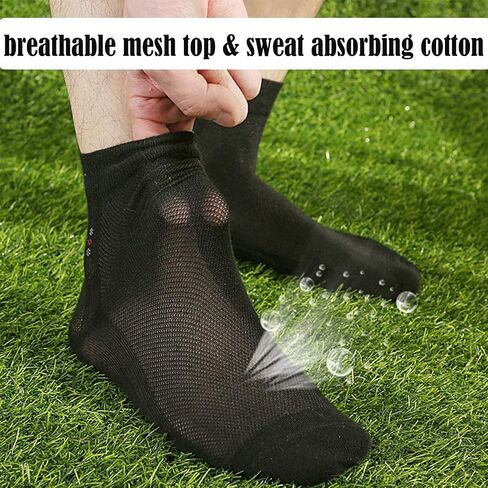 6 Pack Men Dress Socks, Cotton Mesh Ventilating Ankle Length,Thin Breathable Summer Business Footwear for Men in Kuwait