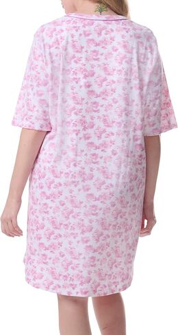 Karen Neuburger Women's Plus Size Henley Elbow Length Sleeve Sleepshirt in Saudi Arabia