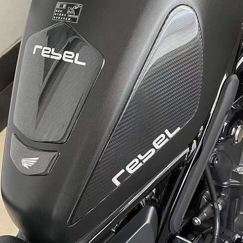 Motorcycle Carbon Fiber Tank Pad Sticker Gas Oil Fuel Tank Pad Decal Tank Protector Emblem Compatible with Ho-n&da REBEL Cmx 300 500. (White) in Saudi Arabia