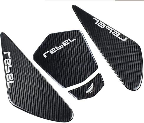 Motorcycle Carbon Fiber Tank Pad Sticker Gas Oil Fuel Tank Pad Decal Tank Protector Emblem Compatible with Ho-n&da REBEL Cmx 300 500. (White) in Saudi Arabia