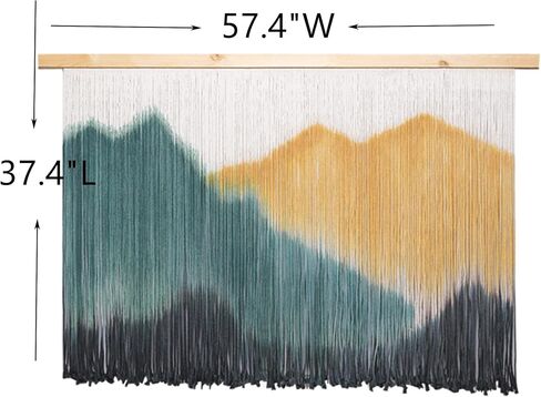 laddawan Extra Large Boho Wall Decor For Bedroom Macrame Wall Hanging Dip-Dyed Tapestry Modern Wooden Home Wall Art For Living room (Green2) in Saudi Arabia
