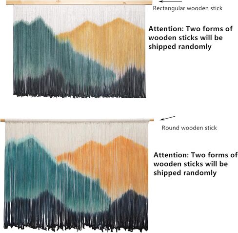 laddawan Extra Large Boho Wall Decor For Bedroom Macrame Wall Hanging Dip-Dyed Tapestry Modern Wooden Home Wall Art For Living room (Green2) in Saudi Arabia