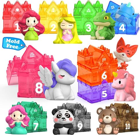 Oriate Sensory Learning Toys for Toddler Age 1,2,3, 20Pcs Safari Animal Learning Toy for Counting Sorting, Zoo Animals Educational Finger Puppets Stacking Montessori Toys, Babies Birthday Gift 12M+ in Saudi Arabia