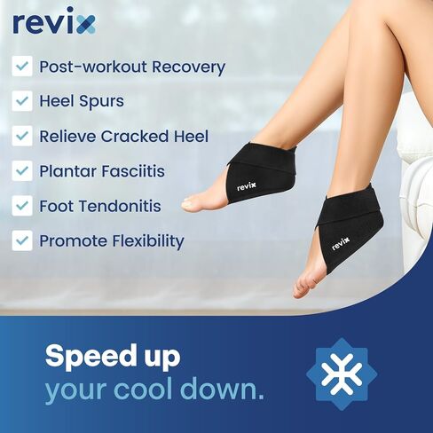 REVIX Foot and Heel Ice Pack Wrap, Reusable Cold & Hot Therapy Gel Pack for Heel, Ice Pack for Plantar Fasciitis, Foot Tendonitis and Heel Discomfort in Saudi Arabia