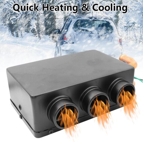Car Heater, 12V 500W Car Defroster 3 Hole Portable Winter Fast Heating Warmer Frost Removing Low Noise, Black (Integration of Heat and Cold) in Kuwait