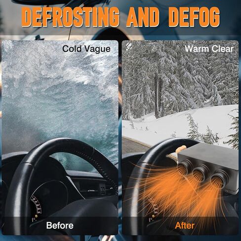 Car Heater, 12V 500W Car Defroster 3 Hole Portable Winter Fast Heating Warmer Frost Removing Low Noise, Black (Integration of Heat and Cold) in Kuwait